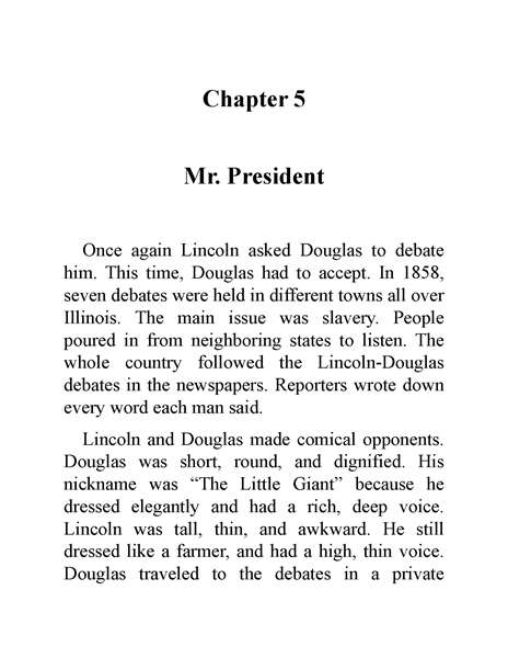 11 Who Was Abraham Lincoln 8 Chapter 5 Mr. President -- 绘本听读宝在线台词全文