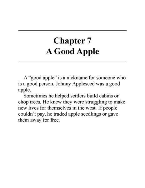 10 Who Was Johnny Appleseed 9 Chapter 7 A Good Apple -- 绘本听读宝在线台词全文