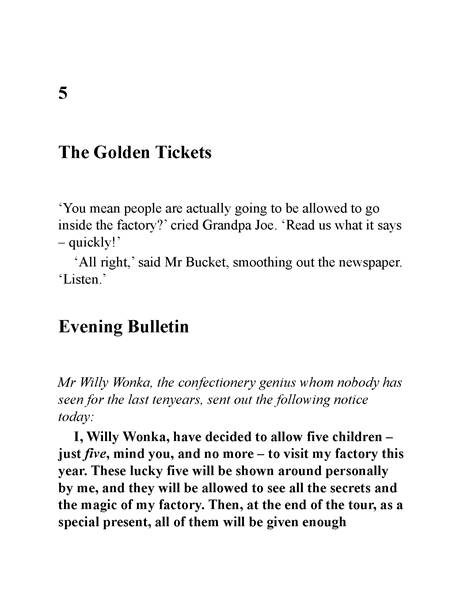 查理与巧克力工厂 5 The Golden Tickets -- 绘本听读宝在线台词全文