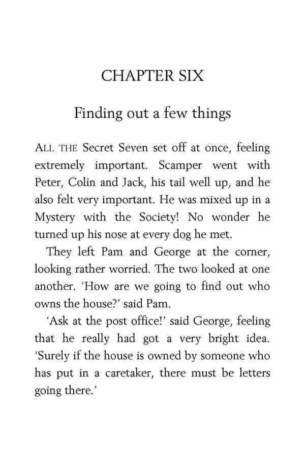 1 The Secret Seven 6 Finding out a few things -- 绘本听读宝在线台词全文
