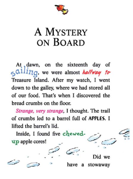 1 Lost Treasure of the Emerald Eye 08-A MYSTERY ON BOARD -- 绘本听读宝在线台词全文