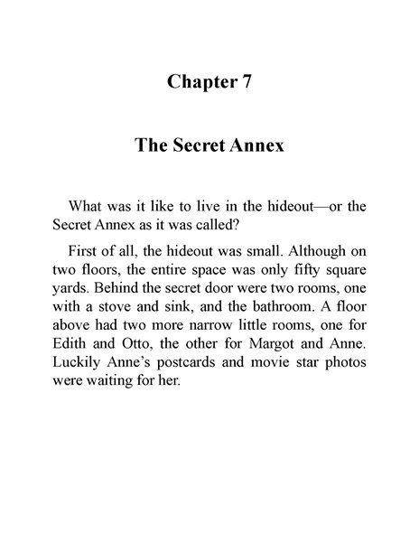 12 Who Was Anne Frank 9 Chapter 7 The Secret Annex -- 绘本听读宝在线台词全文