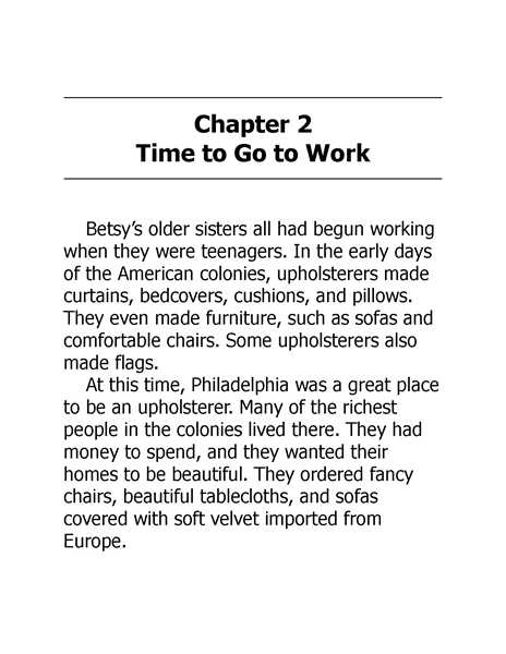 21 Who Was Betsy Ross 3 Chapter 2 Time to Go to Work -- 绘本听读宝在线台词全文