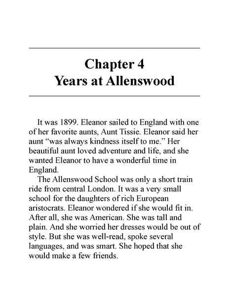 8 Who Was Eleanor Roosevelt 5 Chapter 4 Years at Allenswood -- 绘本听读宝在线台词全文
