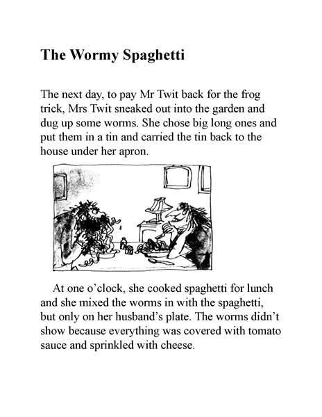 蠢特夫妇 07 The Wormy Spaghetti -- 绘本听读宝在线台词全文