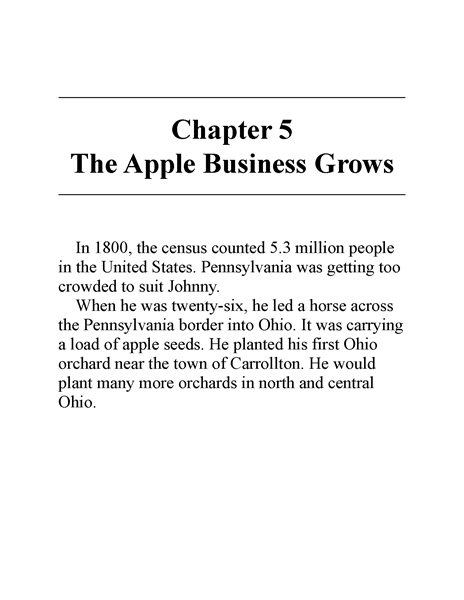 10 Who Was Johnny Appleseed 7 Chapter 5 The Apple Business Grows -- 绘本听读宝在线台词全文