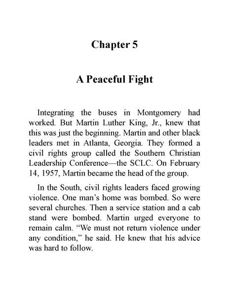 13 Who Was Martin Luther King 9 Chapter 5 A Peaceful Fight -- 绘本听读宝在线台词全文