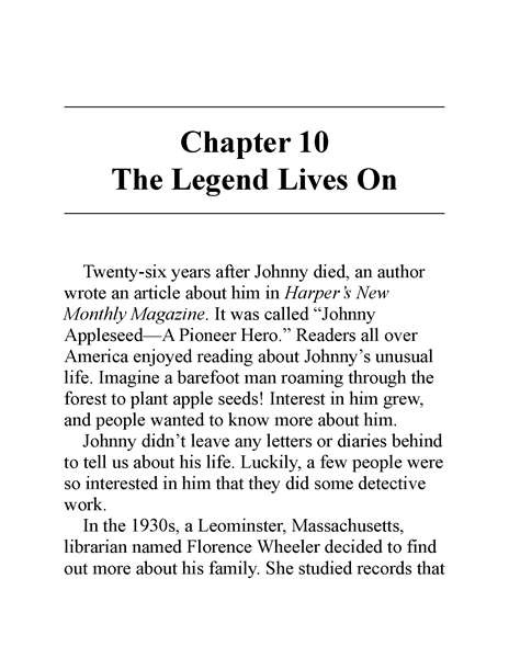10 Who Was Johnny Appleseed 3 Chapter 10 The Legend Lives On -- 绘本听读宝在线台词全文