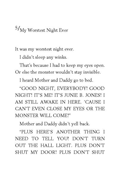 8 Junie B. Jones Has a Monster Under Her Bed 5. My Worstest Night Ever -- 绘本听读宝在线台词全文