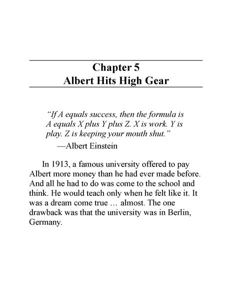 4 Who Was Albert Einstein 6 Chapter 5 Albert Hits High Gear -- 绘本听读宝在线台词全文