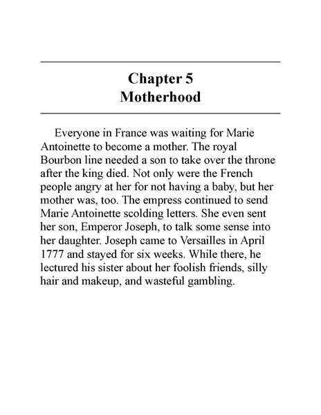 16 Who Was Marie Antoinette 6 Chapter 5 Motherhood -- 绘本听读宝在线台词全文