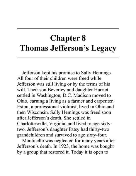 6 Who Was Thomas Jefferson 9 Chapter 8 Thomas Jefferson's Legacy -- 绘本听读宝在线台词全文