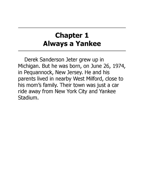 18 Who Is Derek Jeter 2 Chapter 1 Always a Yankee -- 绘本听读宝在线台词全文