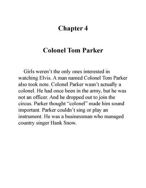 15 Who Was Elvis Presley 5 Chapter 4 Colonel Tom Parker -- 绘本听读宝在线台词全文