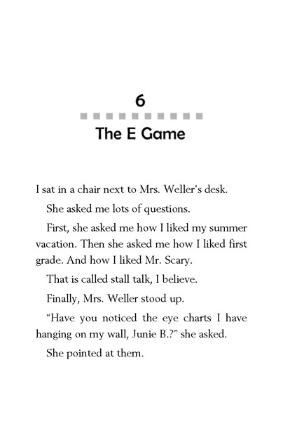18 Junie B. First Grader (at Last!) 6. The E Game -- 绘本听读宝在线台词全文