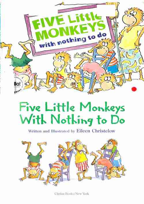 Five Little Monkeys 9 with nothing to do -- 绘本听读宝在线台词全文