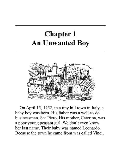 2 Who Was Leonardo da Vinci 2 Chapter 1 An Unwanted Boy -- 绘本听读宝在线台词全文