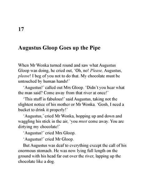 查理与巧克力工厂 17 Augustus Gloop Goes up the Pipe -- 绘本听读宝在线台词全文