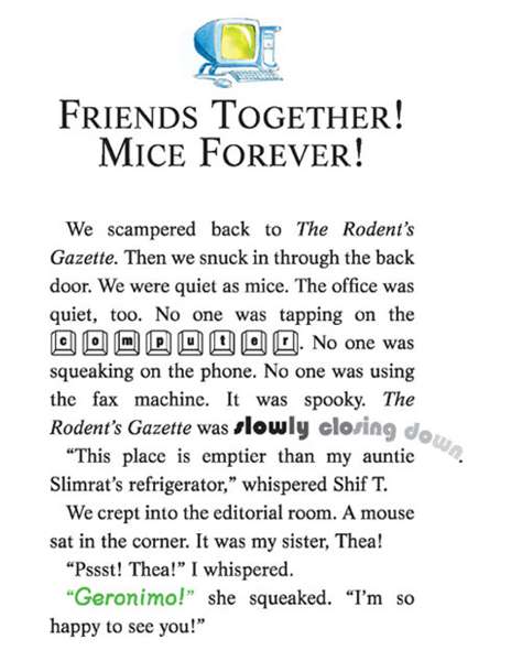 2 The Curse of the Cheese Pyramid 20-FRIENDS TOGETHER! MICE FOREVER! -- 绘本听读宝在线台词全文