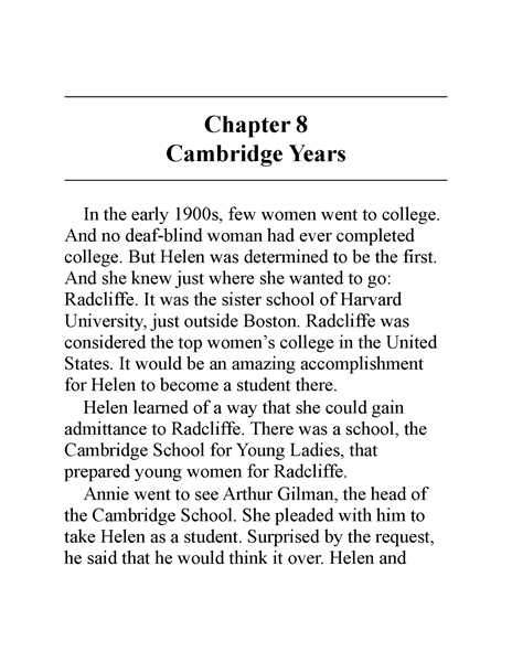 3 Who Was Helen Keller 9 Chapter 8 Cambridge Years -- 绘本听读宝在线台词全文