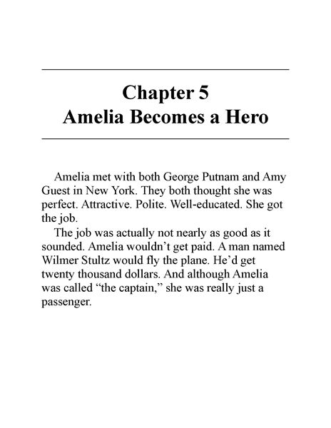 5 Who Was Amelia Earhart 6 Chapter 5 Amelia Becomes a Hero -- 绘本听读宝在线台词全文