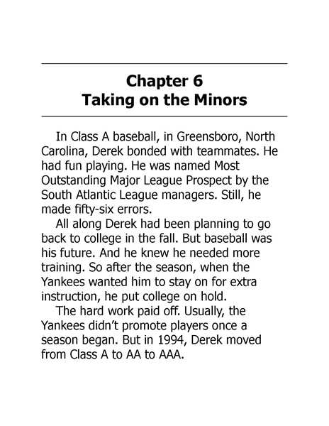 18 Who Is Derek Jeter 7 Chapter 6 Taking on the Minors -- 绘本听读宝在线台词全文