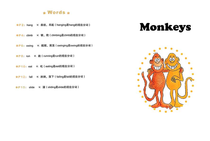 第一辑 Monkeys -- 绘本听读宝在线台词全文