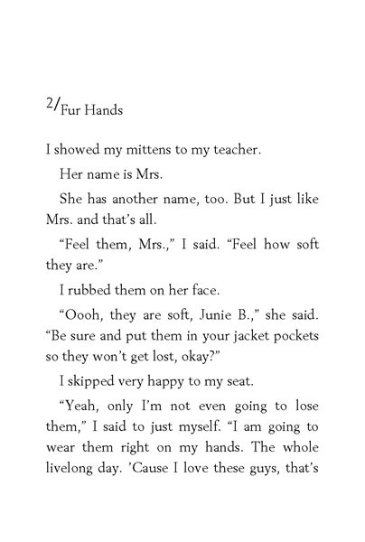 9 Junie B. Jones Is Not a Crook 2. Fur Hands -- 绘本听读宝在线台词全文