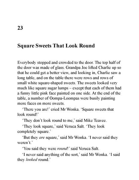 查理与巧克力工厂 23 Square Sweets That Look Round -- 绘本听读宝在线台词全文