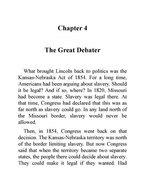 11 Who Was Abraham Lincoln 7 Chapter 4 The Great Debater -- 绘本听读宝在线台词全文