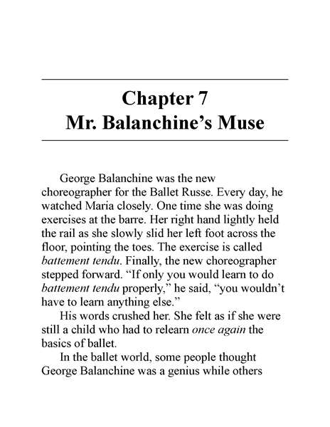 25 Who Was Maria Tallchief 8 Chapter 7 Mr. Balanchine's Muse -- 绘本听读宝在线台词全文