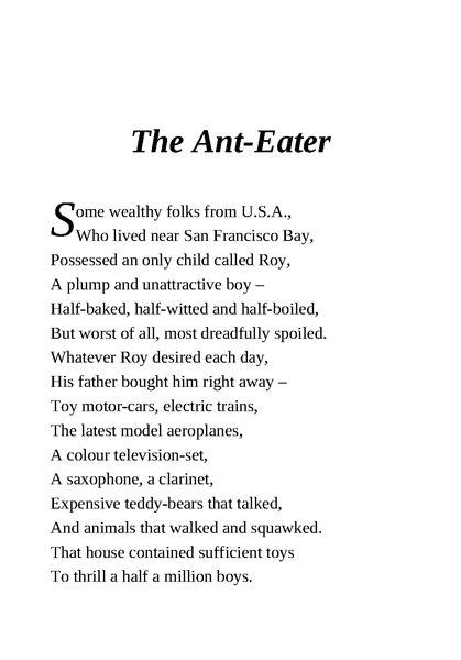 肮脏的野兽 5 The Ant-Eater -- 绘本听读宝在线台词全文