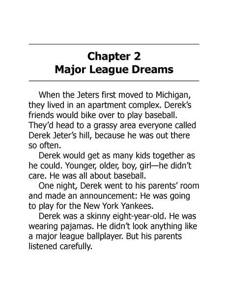 18 Who Is Derek Jeter 3 Chapter 2 Major League Dreams -- 绘本听读宝在线台词全文