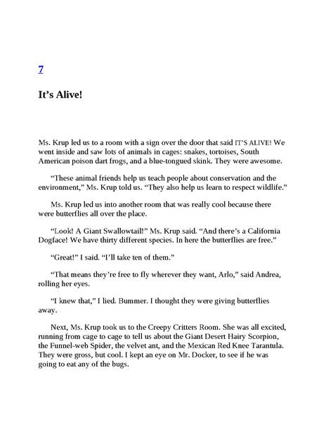 21 Ms. Krup Cracks Me Up! 7 Ch7-It's Alive! -- 绘本听读宝在线台词全文