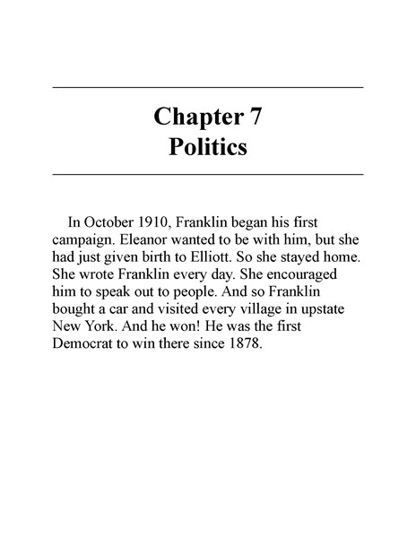 8 Who Was Eleanor Roosevelt 8 Chapter 7 Politics -- 绘本听读宝在线台词全文