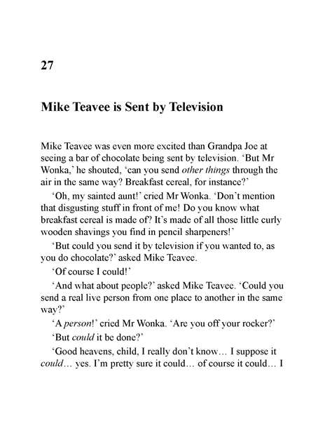 查理与巧克力工厂 27 Mike Teavee is Sent by Television -- 绘本听读宝在线台词全文