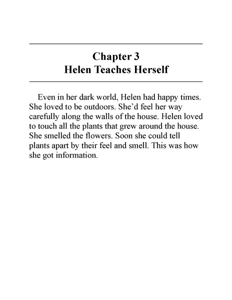 3 Who Was Helen Keller 4 Chapter 3 Helen Teaches Herself -- 绘本听读宝在线台词全文