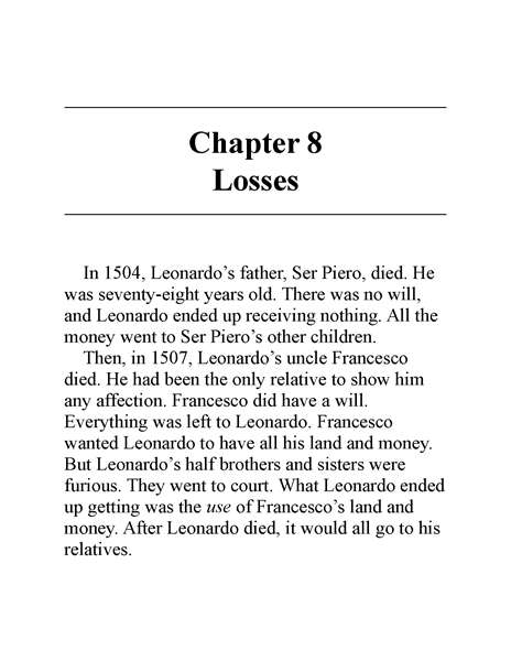 2 Who Was Leonardo da Vinci 9 Chapter 8 Losses -- 绘本听读宝在线台词全文