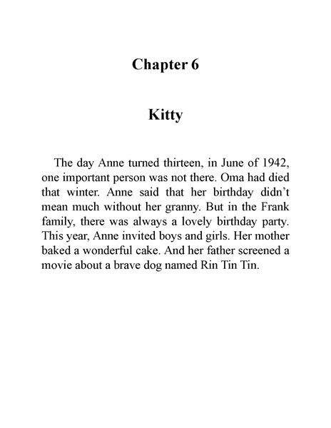 12 Who Was Anne Frank 8 Chapter 6 Kitty -- 绘本听读宝在线台词全文