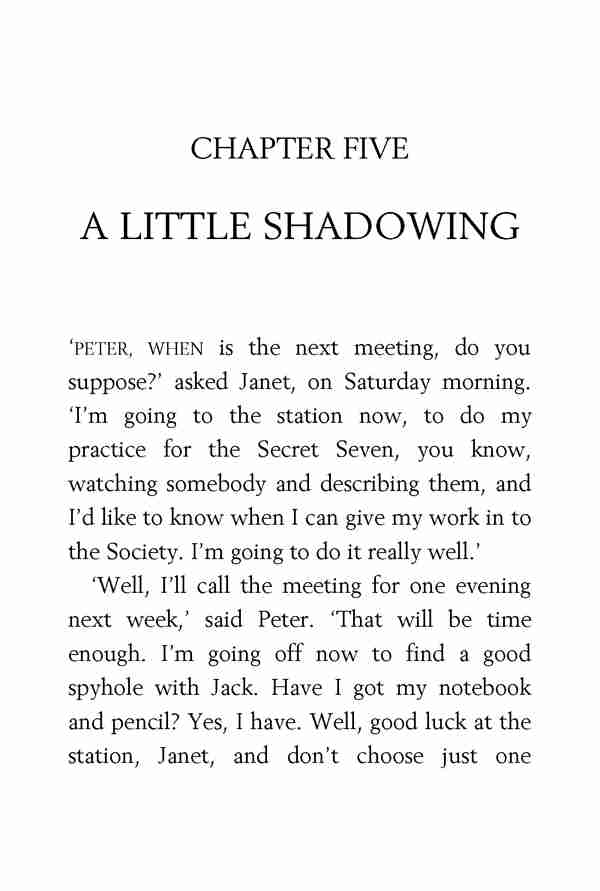 5 Go Ahead, Secret Seven 5 A LITTLE SHADOWING -- 绘本听读宝在线台词全文