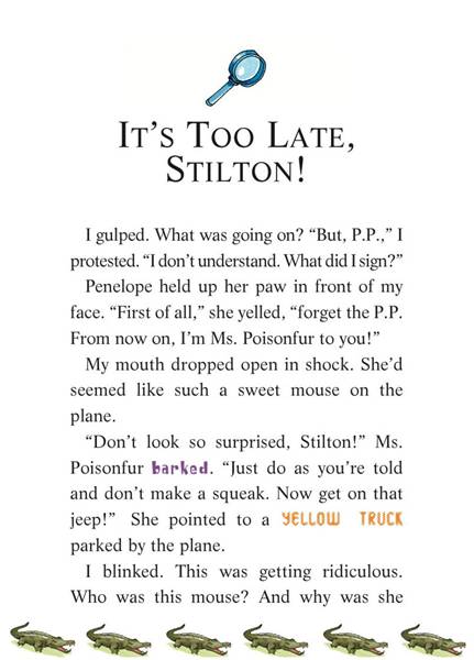5 Four Mice Deep in the Jungle 14-IT'S TOO LATE, STILTON! -- 绘本听读宝在线台词全文
