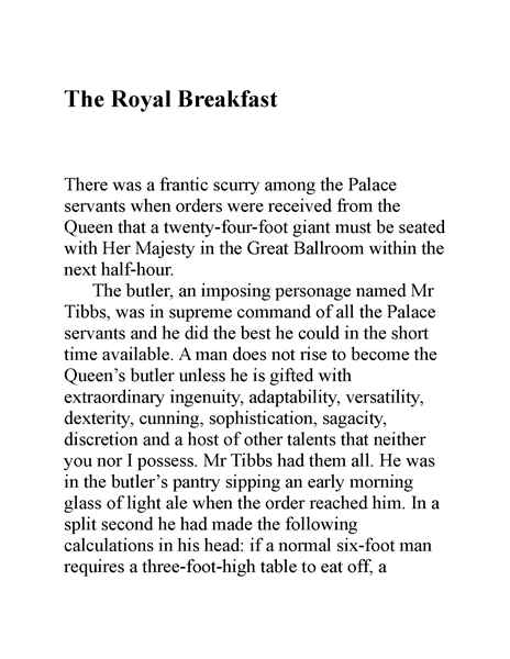 好心眼的巨人 20 The Royal Break fast -- 绘本听读宝在线台词全文