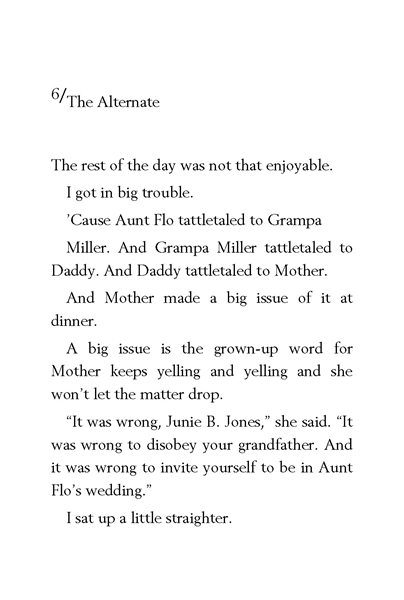 13 Junie B. Jones Is (Almost) a Flower Girl 6. The Alternate -- 绘本听读宝在线台词全文