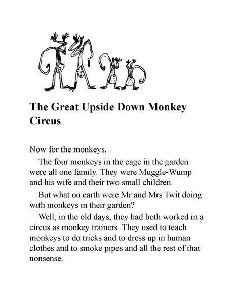 蠢特夫妇 17 The Great Upside Down Monkey Circus -- 绘本听读宝在线台词全文
