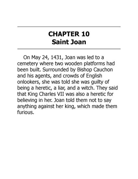 23 Who Was Joan of Arc 11 Chapter 10 Saint Joan -- 绘本听读宝在线台词全文