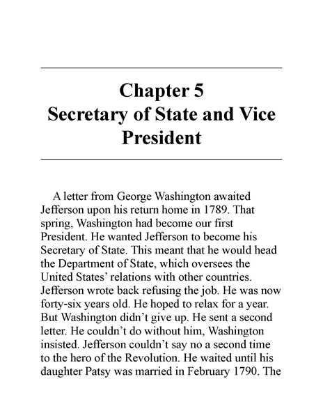 6 Who Was Thomas Jefferson 6 Chapter 5 Secretary of State and Vice President -- 绘本听读宝在线台词全文