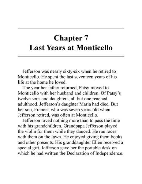 6 Who Was Thomas Jefferson 8 Chapter 7 Last Years at Monticello -- 绘本听读宝在线台词全文