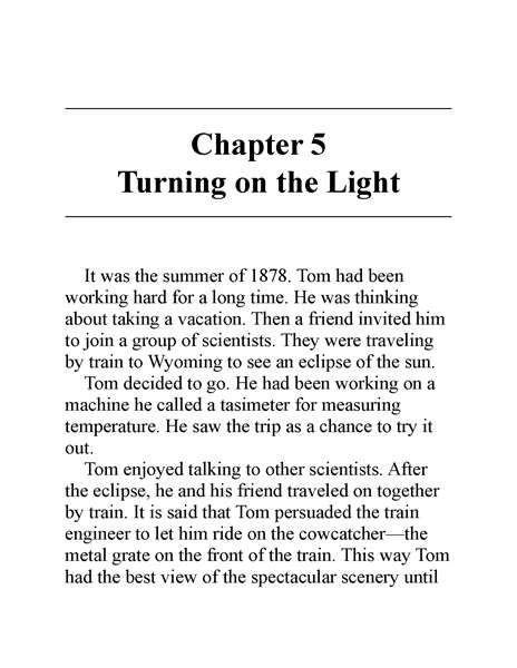 9 Who Was Thomas Alva Edison 6 Chapter 5 Turning on the Light -- 绘本听读宝在线台词全文