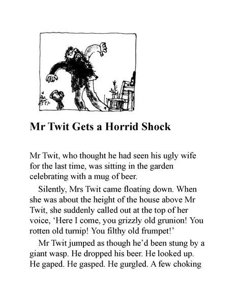 蠢特夫妇 13 Mr Twit Gets a Horrid Shock -- 绘本听读宝在线台词全文