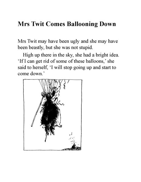 蠢特夫妇 12 Mrs Twit Comes Ballooning Down -- 绘本听读宝在线台词全文
